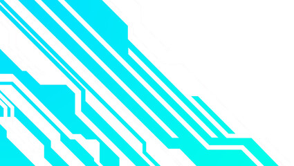 Abstract geometrical cyber tech metaverse digital web 3 horizontal shapes design template blank. Geometrical cyan blue neon sci fi cyberpunk blueprints pcb board integrated circuit interface hud hui