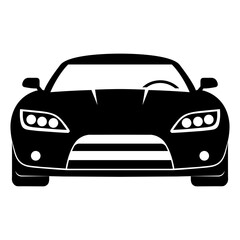 front of sports car silhouette vector