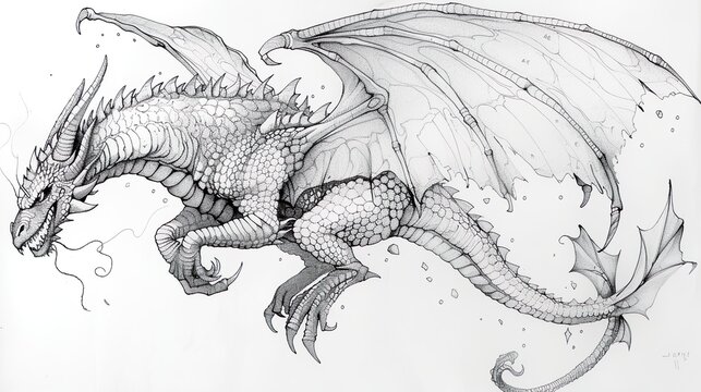 whispers of myth: the dragon's pencil sketch