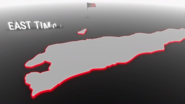 3d animated map of East Timor gets hit and fractured by the text &ldquo;Violence&rdquo;
