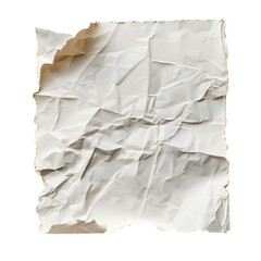 Wrinkled paper isolated on white background Generative Ai 