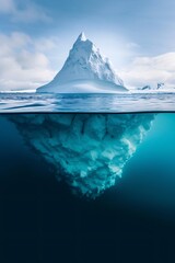 an iceberg in the water - obrazy, fototapety, plakaty