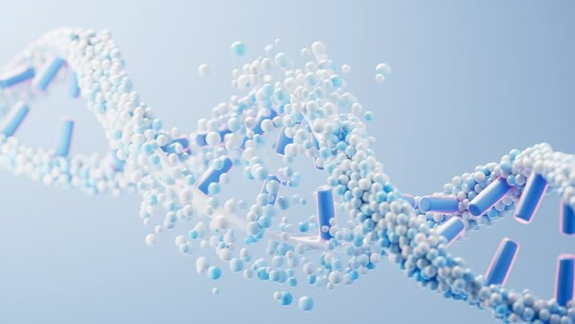 Loop animation of DNA with biological concept, 3d rendering.