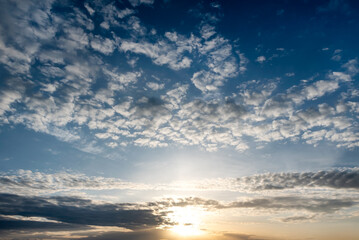 Obraz premium Sky background on sunset. Nature abstract composition