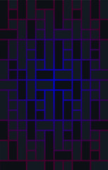 Set of black square pattern on illuminate red, blue and green neon abstract background in technology style. Modern Vector illustration.