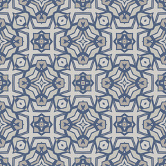Elegant seamless pattern in gray blue for decoration. Print for paper wallpaper, tiles, textiles, neckerchief. 