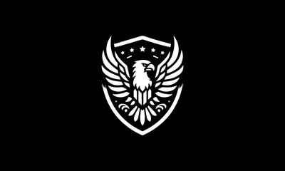 eagle shield on black background