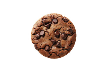 dark chocolate chip cookie isolated on transparency background PNG