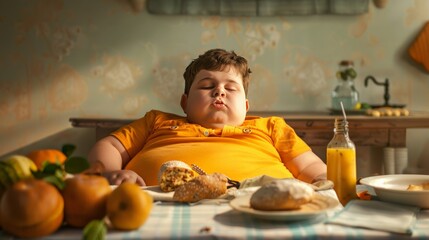 Obesity problem in children Photo 8 k resolution, no large shape, stock photo