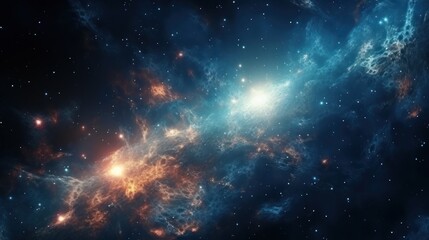 Fototapeta premium Deep space presents an awe-inspiring spectacle with its colorful nebulae and radiant stars