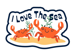 I Love The Sea Crabs Graphic