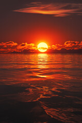 red ocean sunset vertical