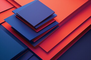 a stack of blue and red square shapes