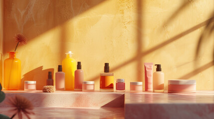 Colorful Cosmetics and Skincare Products with Citrus Accents