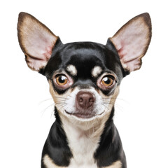 Obraz premium Small Black and White Chihuahua Dog Looking at Camera