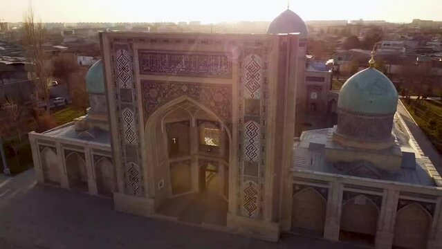 Sunset view from a drone at Khast Imam Tashkent