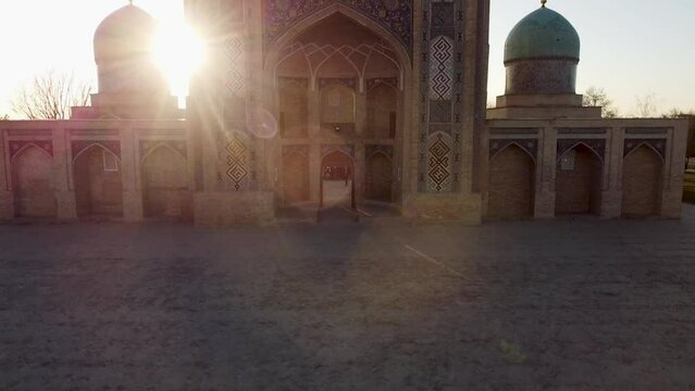 Sunset view from a drone at Khast Imam Tashkent