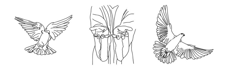 Vector christian set hand drawn doodle element. Modern brush calligraphy. Ink handwriting inscriptions. Typography and lettering.