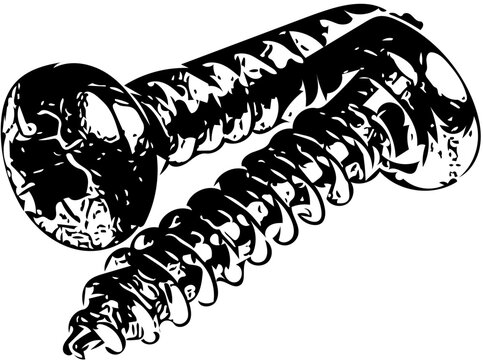 Screw black and white