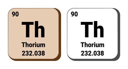 Th, Thorium element vector icon, periodic table element. Vector illustration EPS 10 File. Isolated on white background. © Arnab