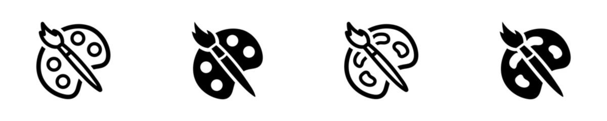 Drawing icon illustration. Simple paintbrush symbol. Isolated graphic illustration palette. Painter's tools vector. Art icons in vector design flat style