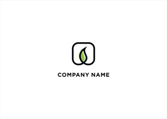 square leaf nature logo template