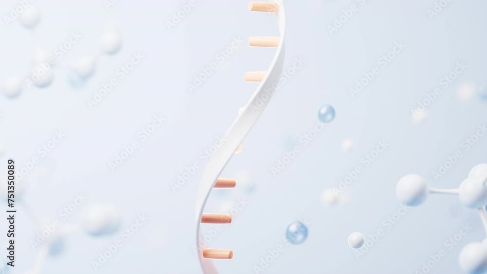 Poster rna with biological concept, 3d rendering.