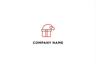 Little Santa Hat Gift Box Stock Vector