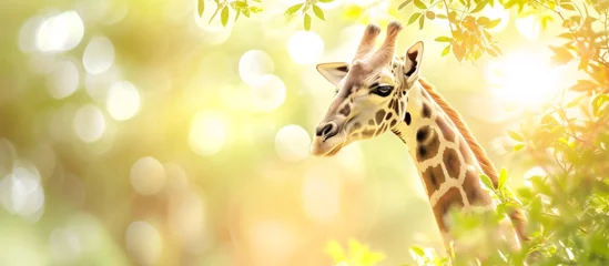 Foto op Aluminium a giraffe with a blurry background © Ion