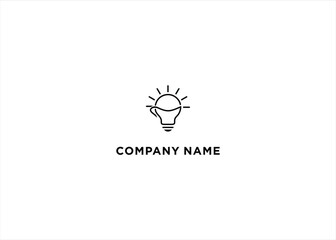 Lamp Coffee Logo Vector Illustration Stock Vector