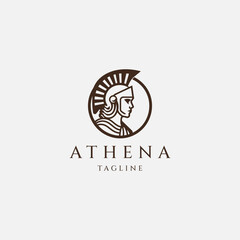 Athena the goddess vector logo design