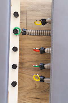 Springs on a reformer machine are neatly arranged