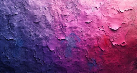 Naklejka premium Colorful Painted Wall with Purple, Pink and Blue Hues Against a Vibrant Blue Sky Background