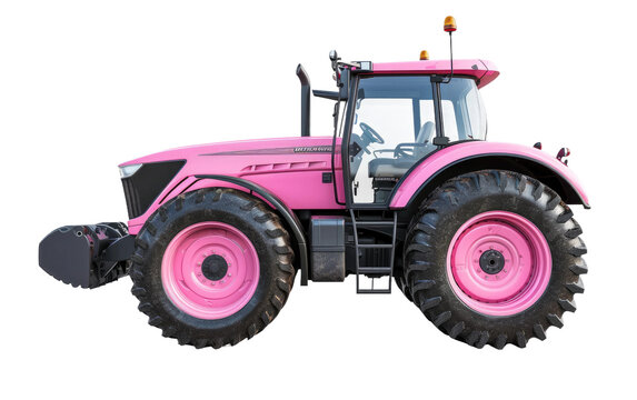 Tractor with a Pink Twist isolated on transparent Background