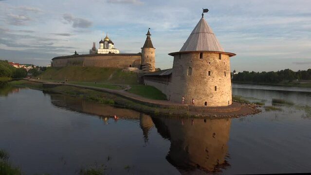 Pskov Kremlin on a July evening
