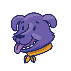 Cute purple dog face vector illustration. - 751351656