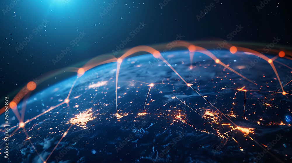 Poster global internet network connectivity concept map