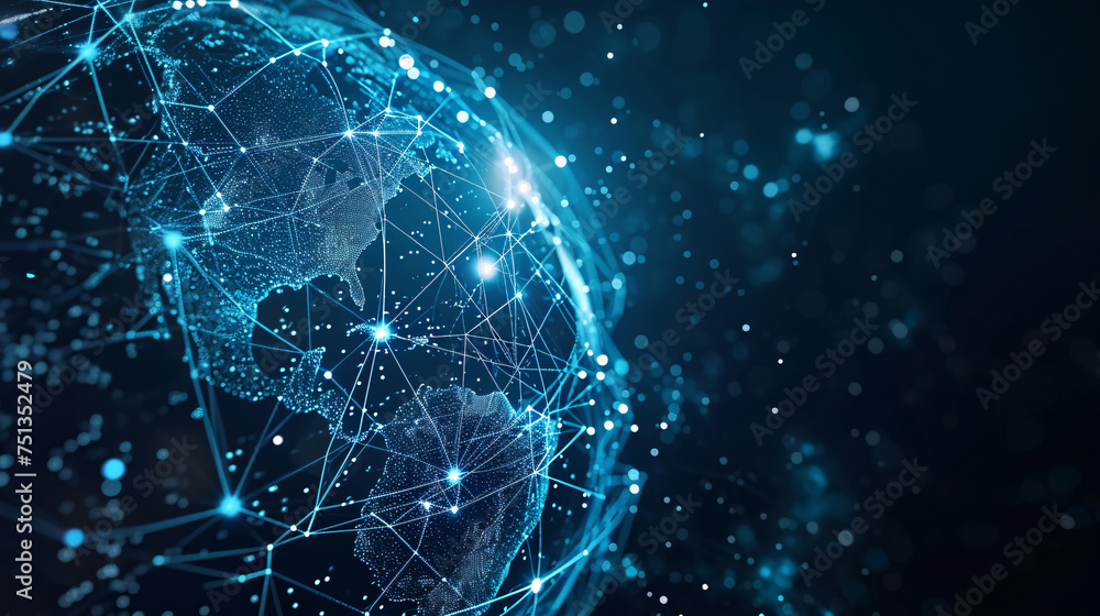 Poster global internet network connectivity concept map