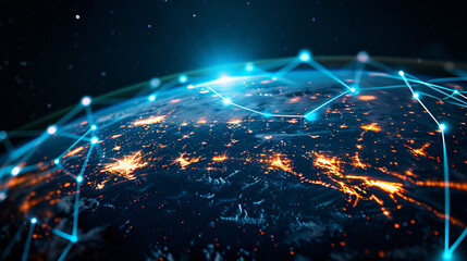 Global Internet network connectivity concept map
