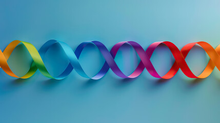 long infinity rainbow colors on blue background - AI Generated