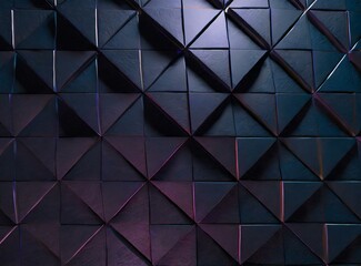 Futuristic, High Tech, dark background, with a triangular block structure.