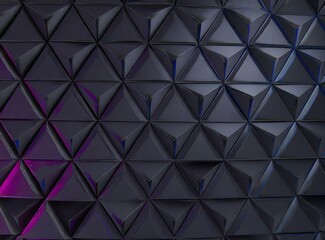 Futuristic, High Tech, dark background, with a triangular block structure.