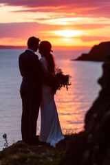 Fototapeta premium Professional Photography of The Couple Stealing a Quiet Moment Alone, Generative AI