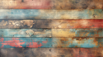 view of a wooden wall covered with paint . copy space  - obrazy, fototapety, plakaty