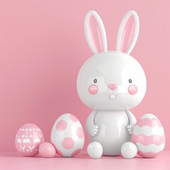Obraz premium easter holiday background. Festive Easter chocolate bunny. Sweet chocolate rabbit