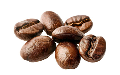 Savoring the Essence of Single-Origin Coffee Beans On Transparent Background.