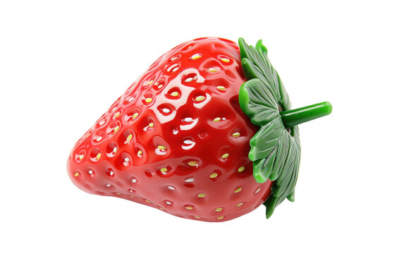 Strawberry Plastic Toy isolated on transparent Background