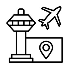 Airport Directions line icon