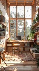 East Meets West: A Sri Lankan-Biedermeier Study Retreat with Rooftop Terrace Bliss