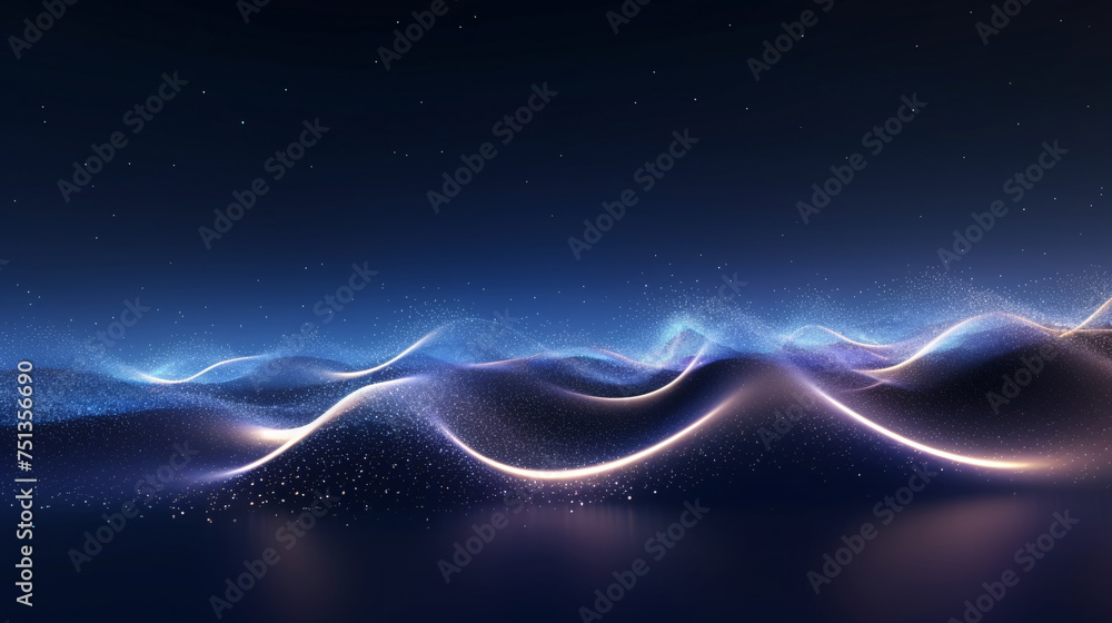 Poster abstract golden wave particle particle background